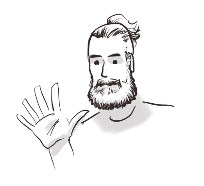 Hand-drawn portrait of Alejandro Marin